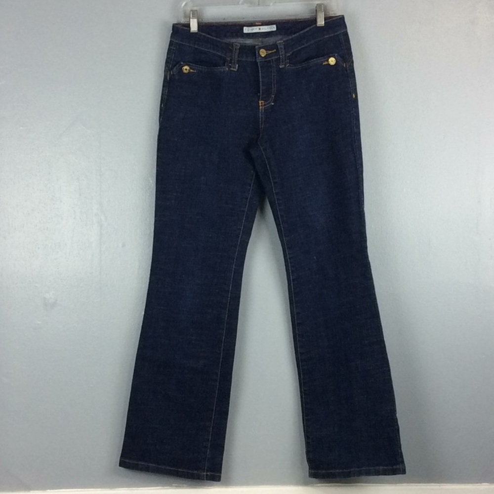 Tommy Hilfiger Ladies Dark Cotton Blend Jeans Sz 6 - Picture 1 of 8